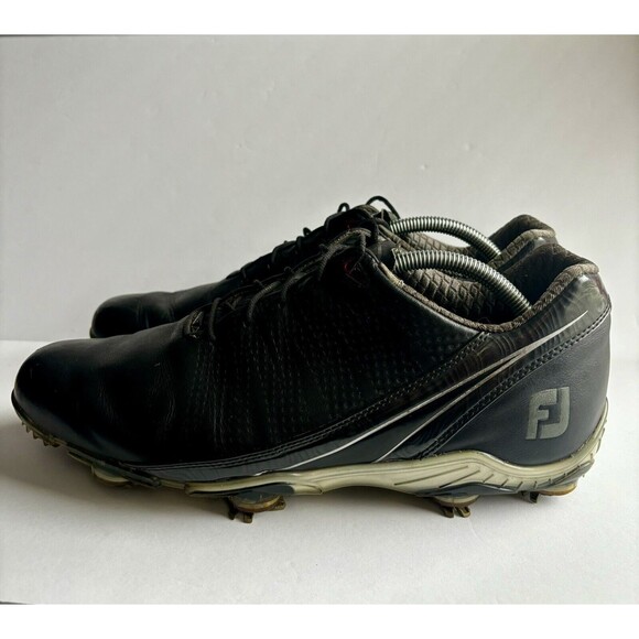 Footjoy FJ DNA 2.0 Golf Shoes Men's Size 11 Soft Spikes Black Leather Lace Up - Picture 2 of 8